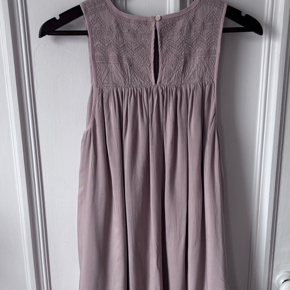 Aritzia Wilfred Allier Embroidered Swing Dress Blush Beige Modal&Silk XXS - Picture 7 of 15